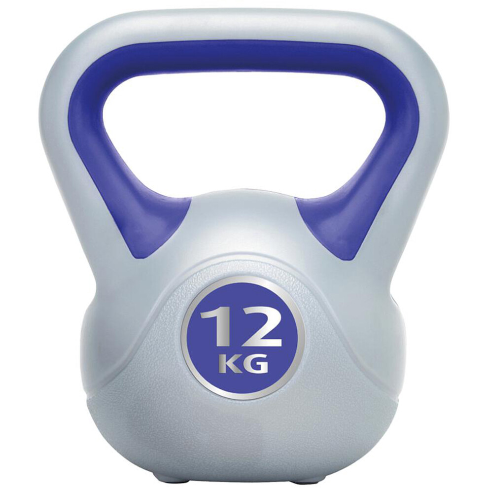 Loops 12Kg Vinyl Gripped Kettlebell - Podwer Coated Cast Iron - Kettle Bell Swing