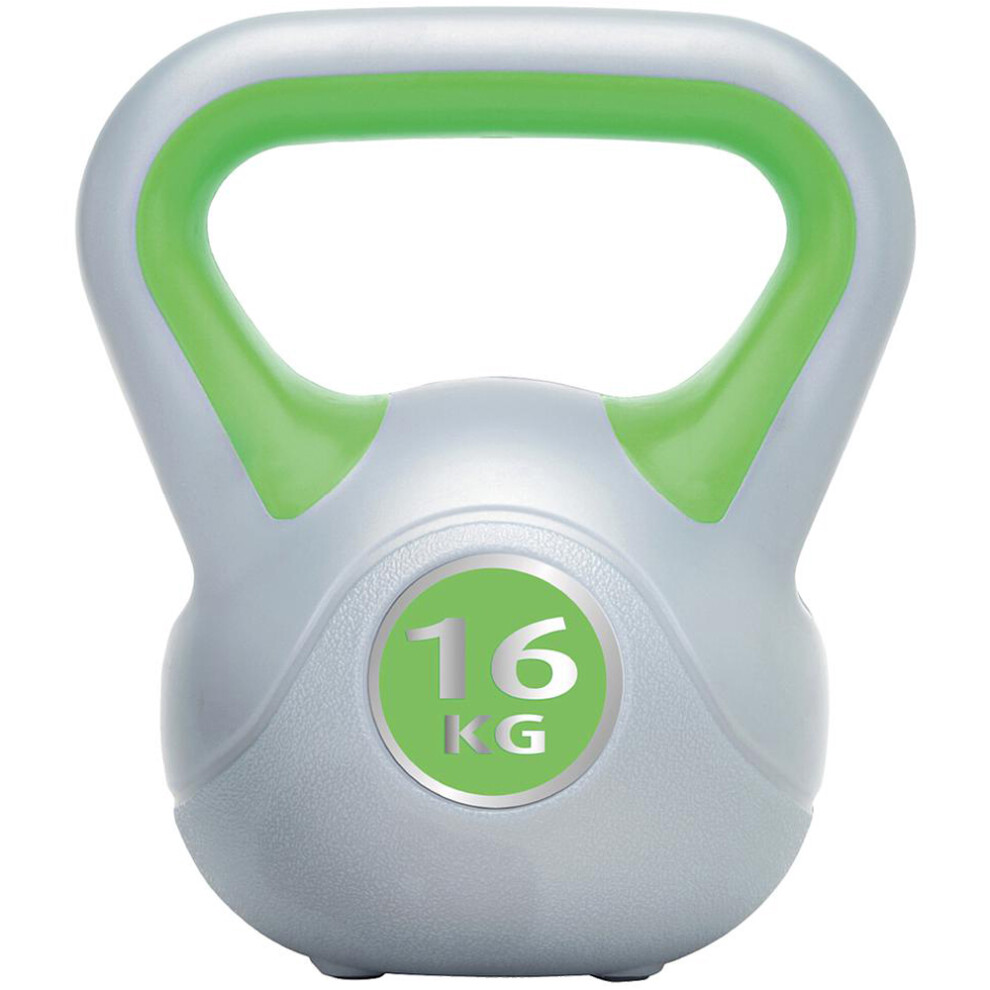 16KG Vinyl Gripped Kettlebell - Podwer Coated Cast Iron - Kettle Bell Swing