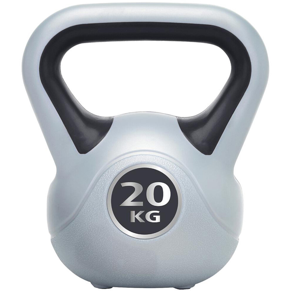 Loops 20Kg Vinyl Gripped Kettlebell - Podwer Coated Cast Iron - Kettle Bell Swing