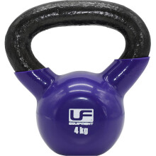4KG Cast Iron Kettlebell - Podwer Coated & Dipped - Kettle Bell Metal Swing