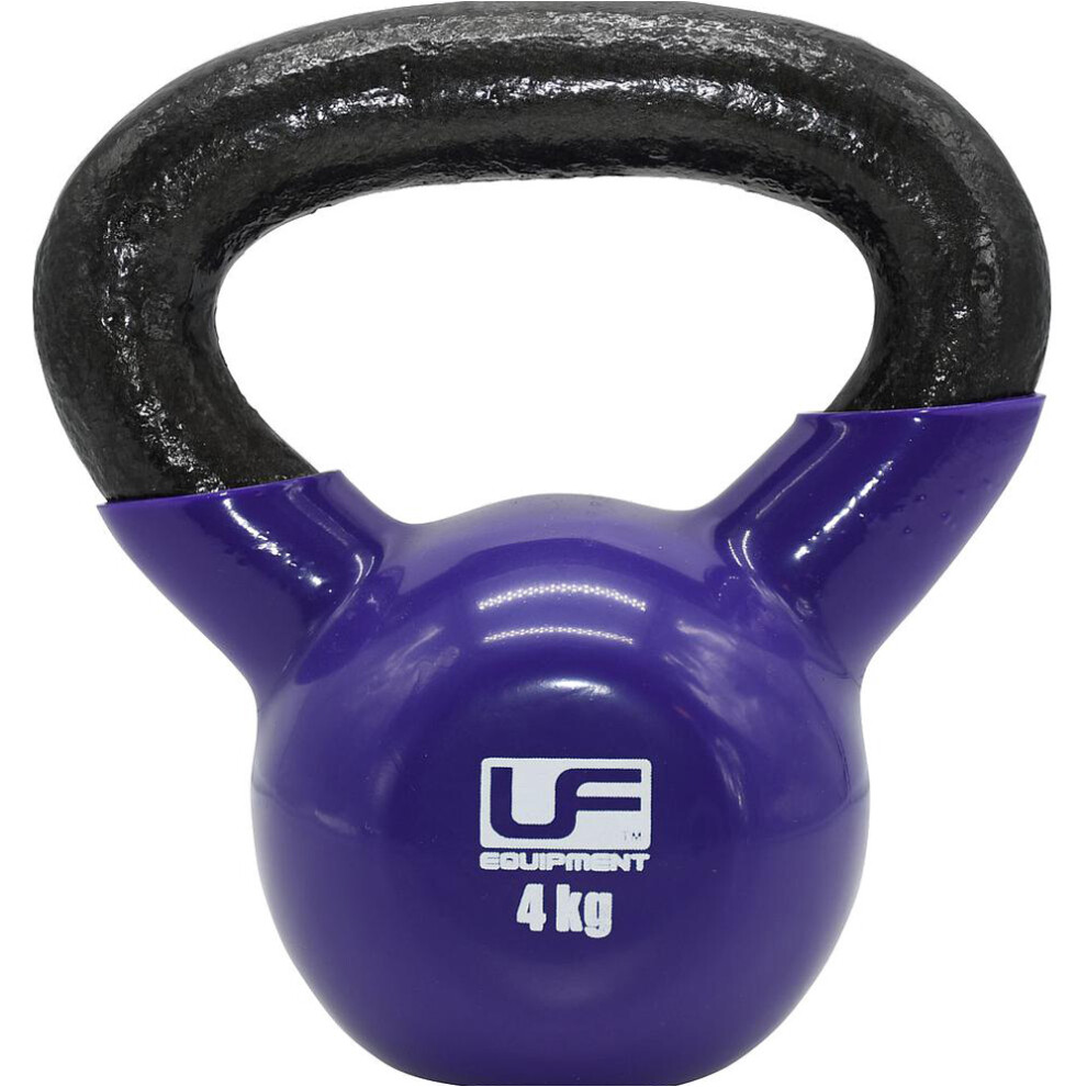 Loops 4Kg Cast Iron Kettlebell - Podwer Coated & Dipped - Kettle Bell Metal Swing