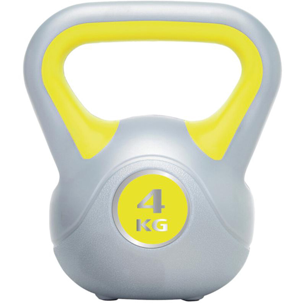 4KG Vinyl Gripped Kettlebell - Podwer Coated Cast Iron - Kettle Bell Swing