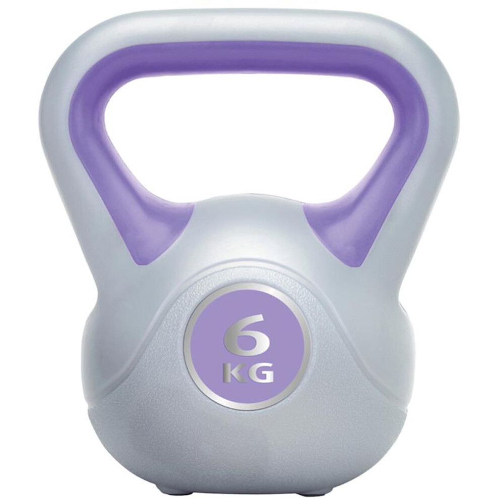 6KG Vinyl Gripped Kettlebell - Podwer Coated Cast Iron - Kettle Bell Swing