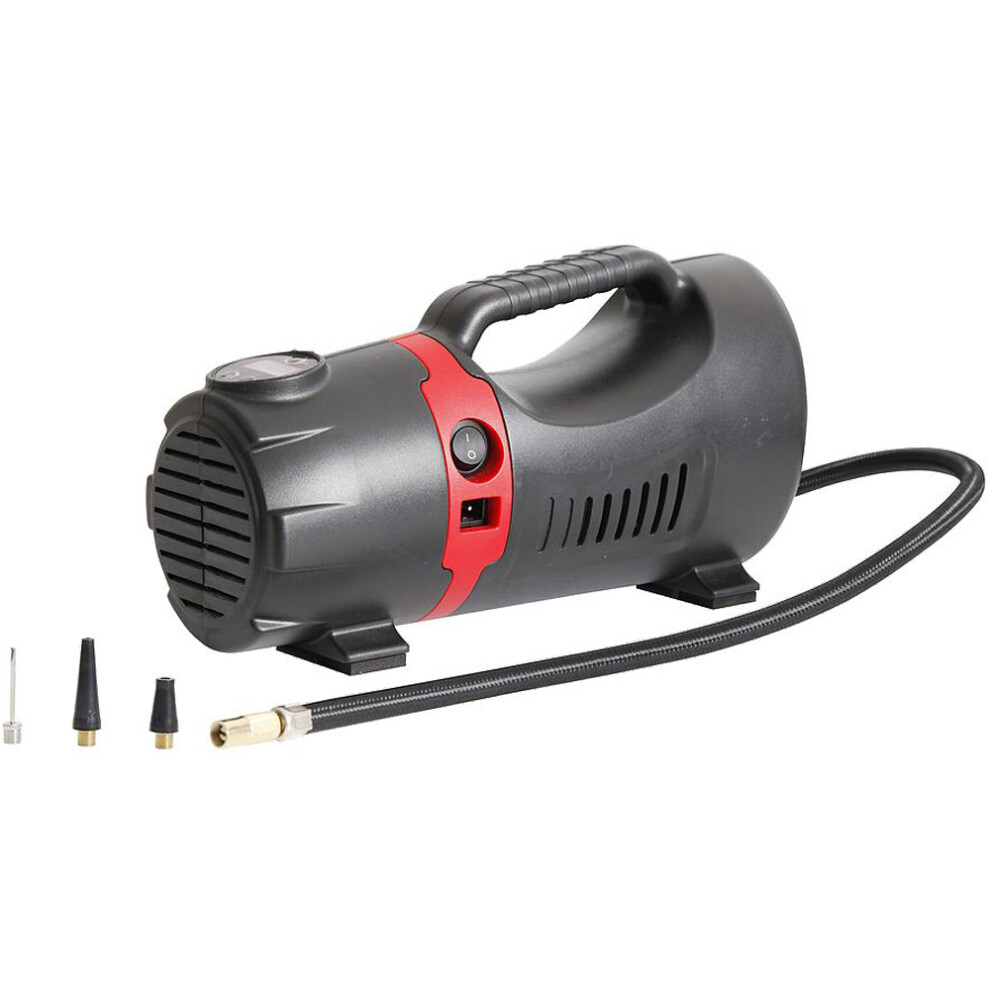 12V DC & 230V Portable Air Compressor - Ball & Car Tyre Inflator Digital Display