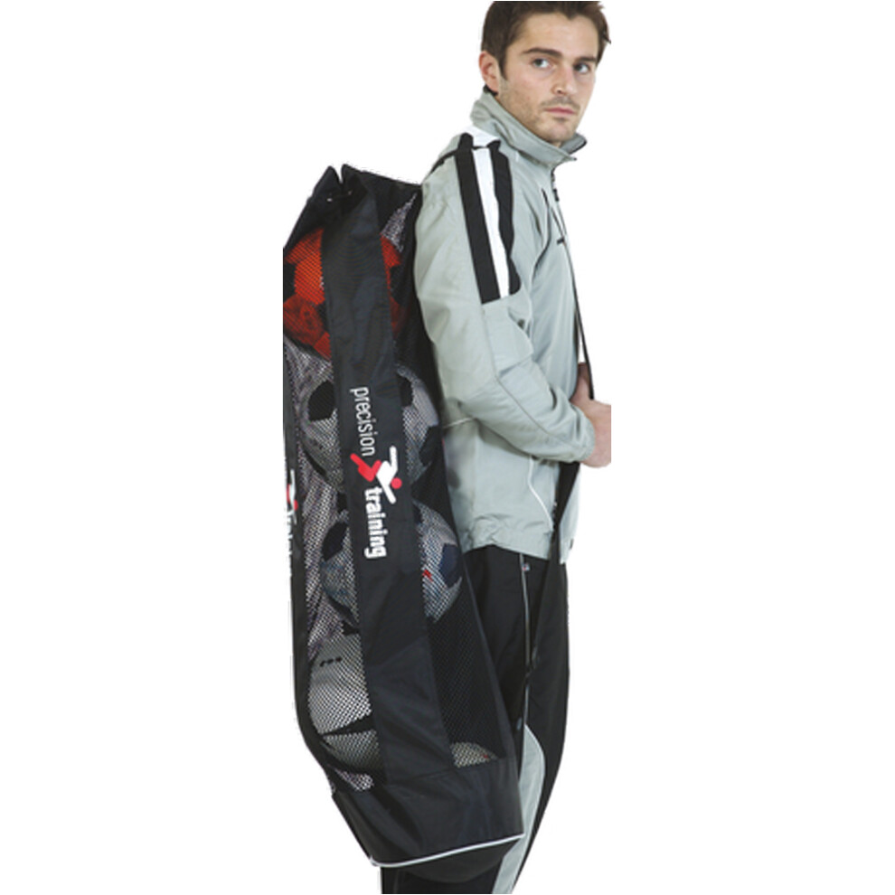 Loops 5 Ball Football Mesh Carry Sack Bag - Draw String Nylon - Holds 5X Size 5