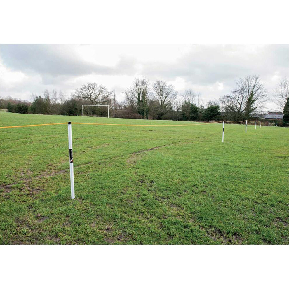 60m - 6 Pole Crowd Barrier Set - Spectator Perimeter Picth Barricade Lightweight