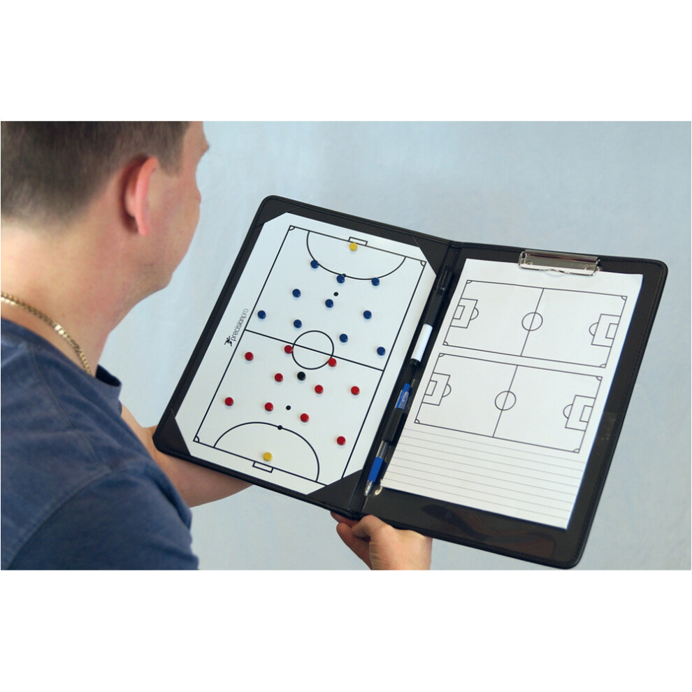 Loops A4 Futsal Coach Tactics Folder - Game Planning Notepad & Magnetic Pitch Board