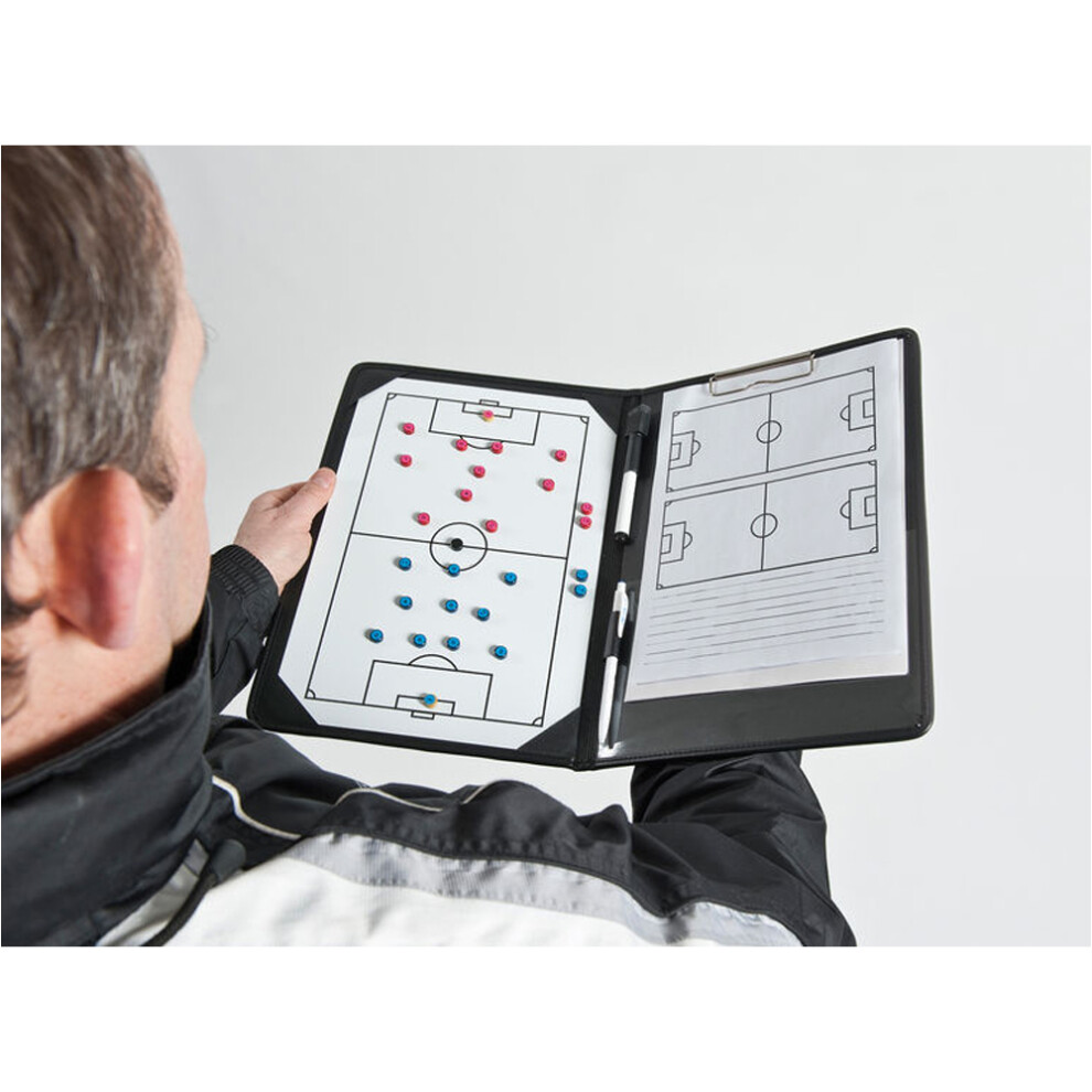 Loops A4 Football Coach Tactics Folder - Game Planning Notepad & Magnetic Pitch Board