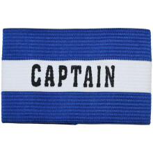 Adult Captains Armband - BLUE - Football Rugby Sports Arm Bands - White Strap