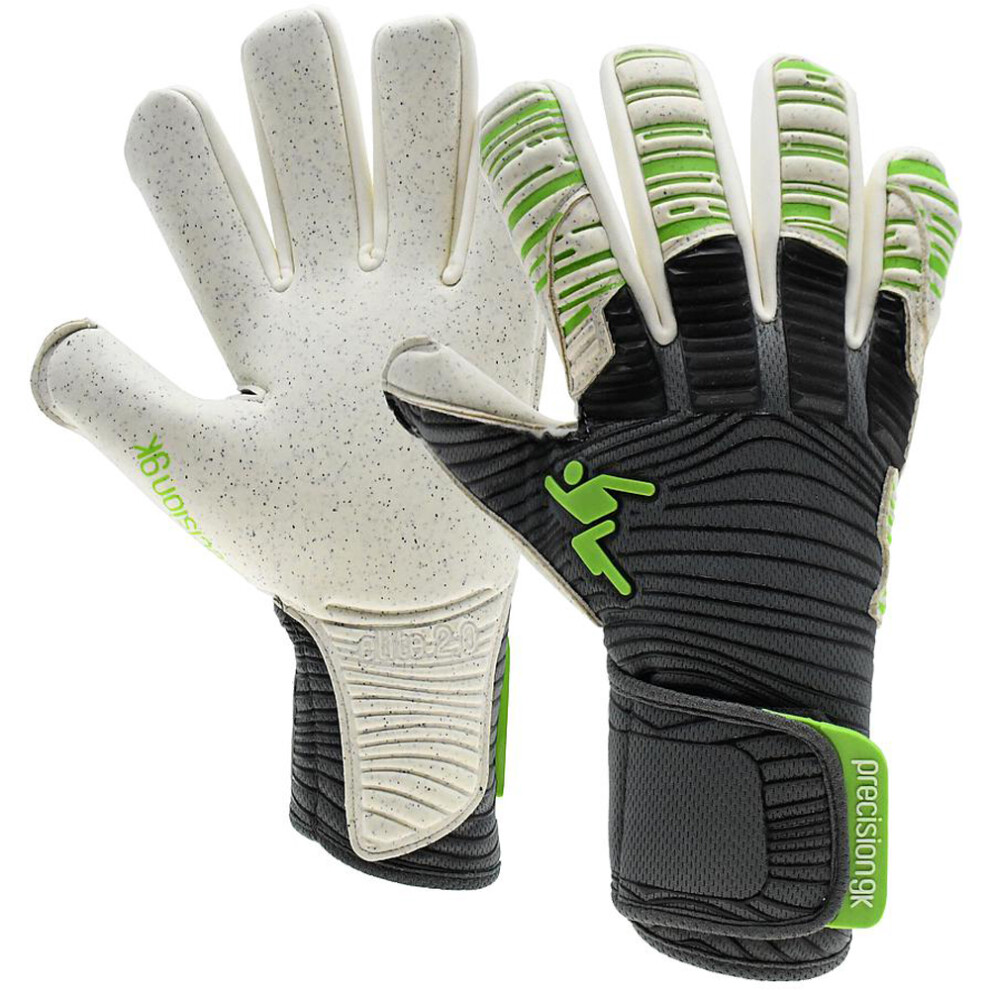 Size 10 Professional ADULT Goal Keeping Gloves - ELITE 2.0 Black & Quartz Keeper