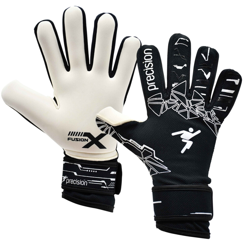 Loops Size 7 Pro Junior Goal Keeping Gloves Lightweight Black/White Keeper Glove