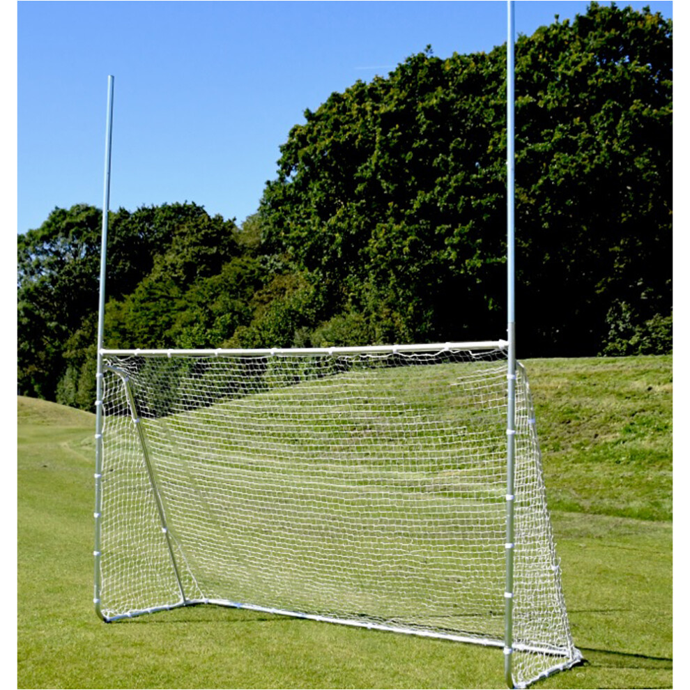 Loops 10 X 6 / 12 Feet Multi Sport Steel Goal Posts & Net - Football Rugby Hurling