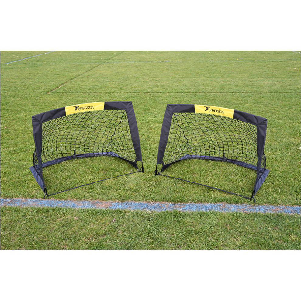 2 PACK - 3 x 2.25 Feet Fold Away Football Training Goal - Portable Side Game Net