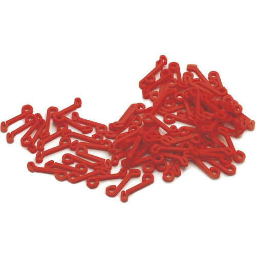 Loops 80 PACK Football Net Fast Clips - Goal Post Netting Fixings - Red Plastic
