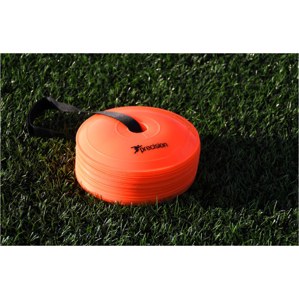 40x ORANGE Near Flat Sports Pitch Markers 8.5 Inch Round Slim Cones & Carry Bag