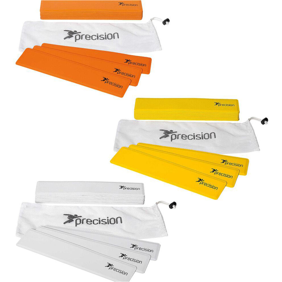 15 PACK 34x7cm Rectangular Rubber Marker Set - ORANGE - Non-Slip Indoor Pitch