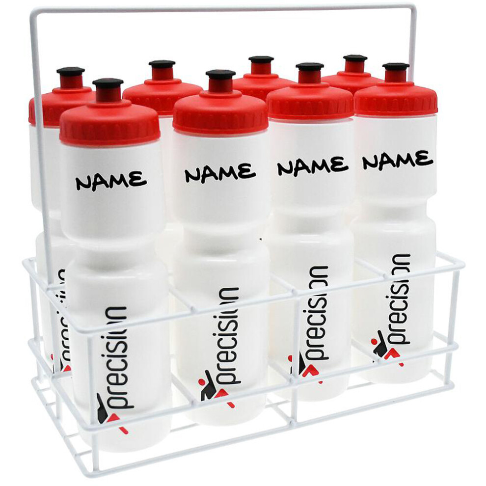 Loops 8 Pack 750Ml Pull Top Sports Water Bottle & Carrier Holder - Training Team Lid White