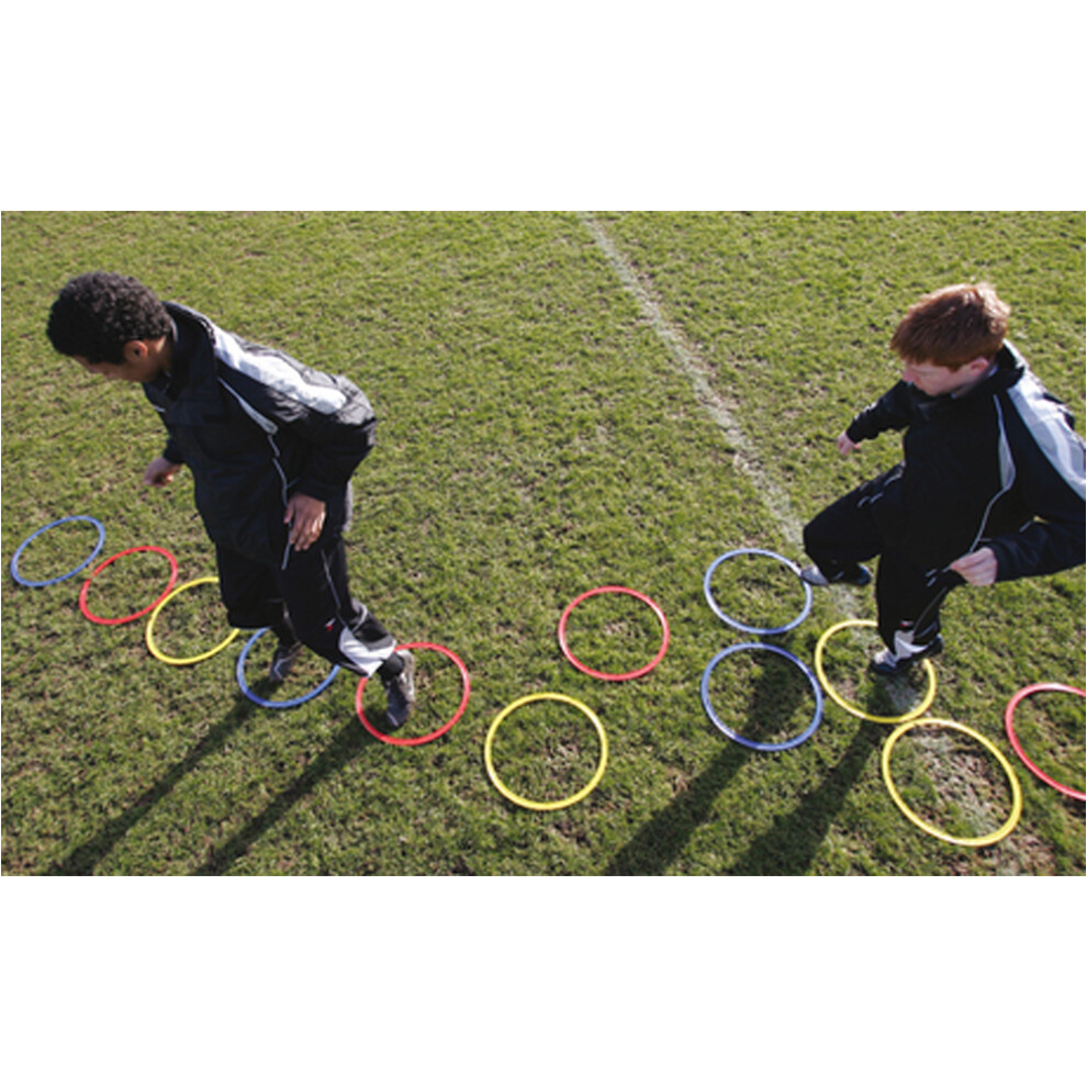 Loops 12 Pack Agility Hoop Rings - Football Rugby Speed & Footwork Training Drill