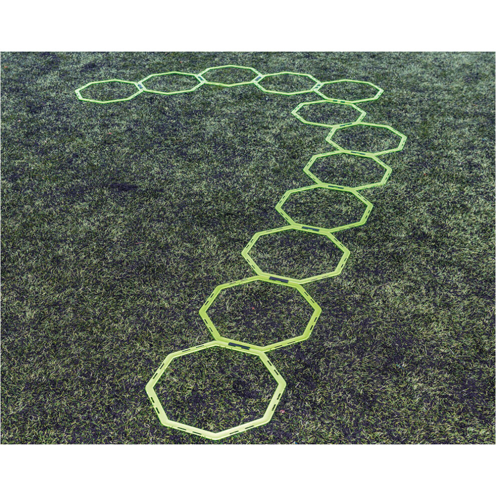 Loops 12 Pack Octa-Hoop Agility Rings - Football Rugby Speed & Footwork Training Drill