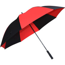 30" Fiberglass Golf Umbrealla - BLACK/RED - Comfort Handle & Lightweight Brolly