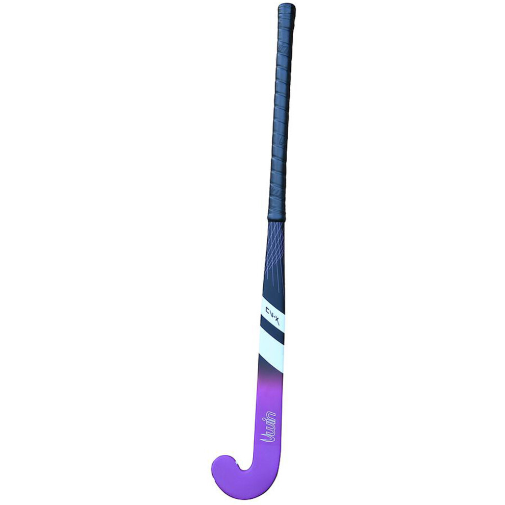 32 Inch Fiberglass Hockey Stick - BLACK/PURPLE - Standard Bow Comfort Grip Bat