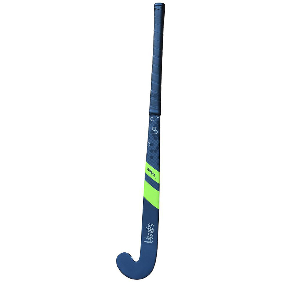 32 Inch Carbon Hockey Stick - ANTHRACITE/LIME - Low Bow Comfort Grip Bat