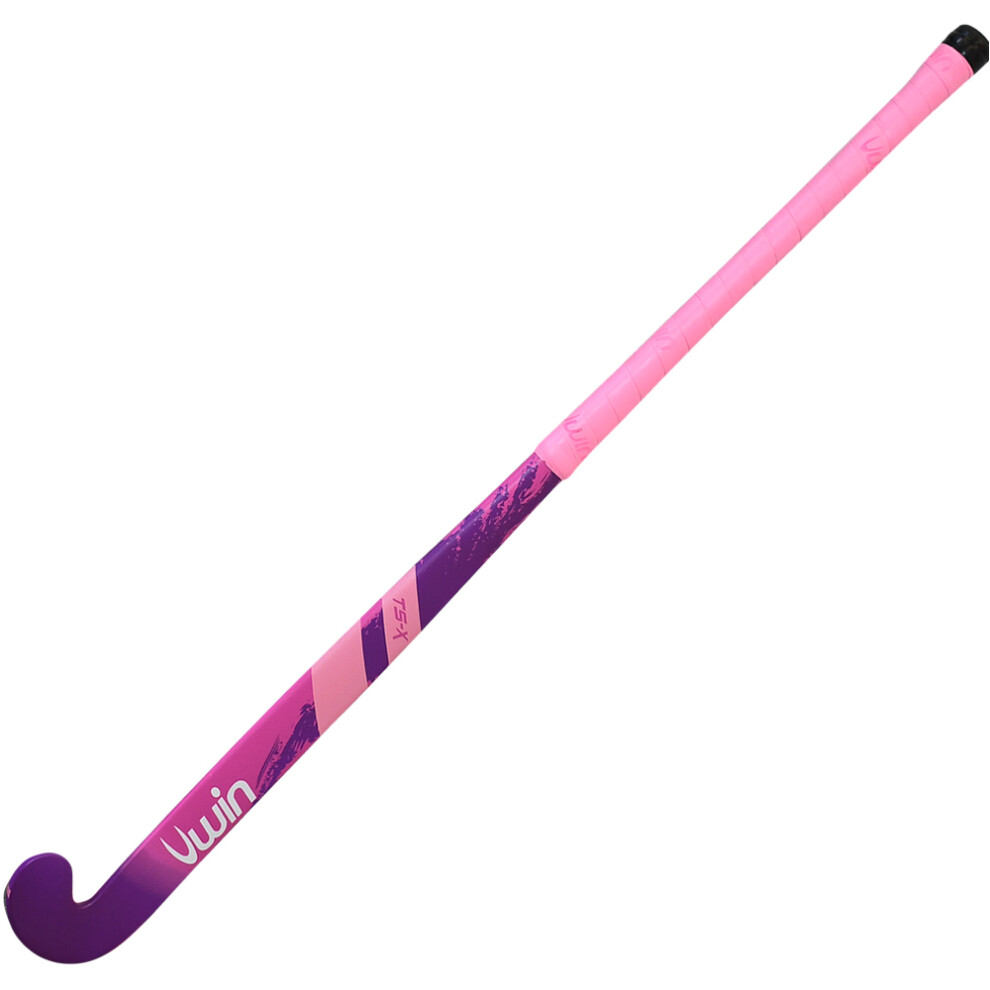 36.5 Inch Mulberry Wood Hockey Stick - PINK/PURPLE - Ultrabow Micro Comfort Grip