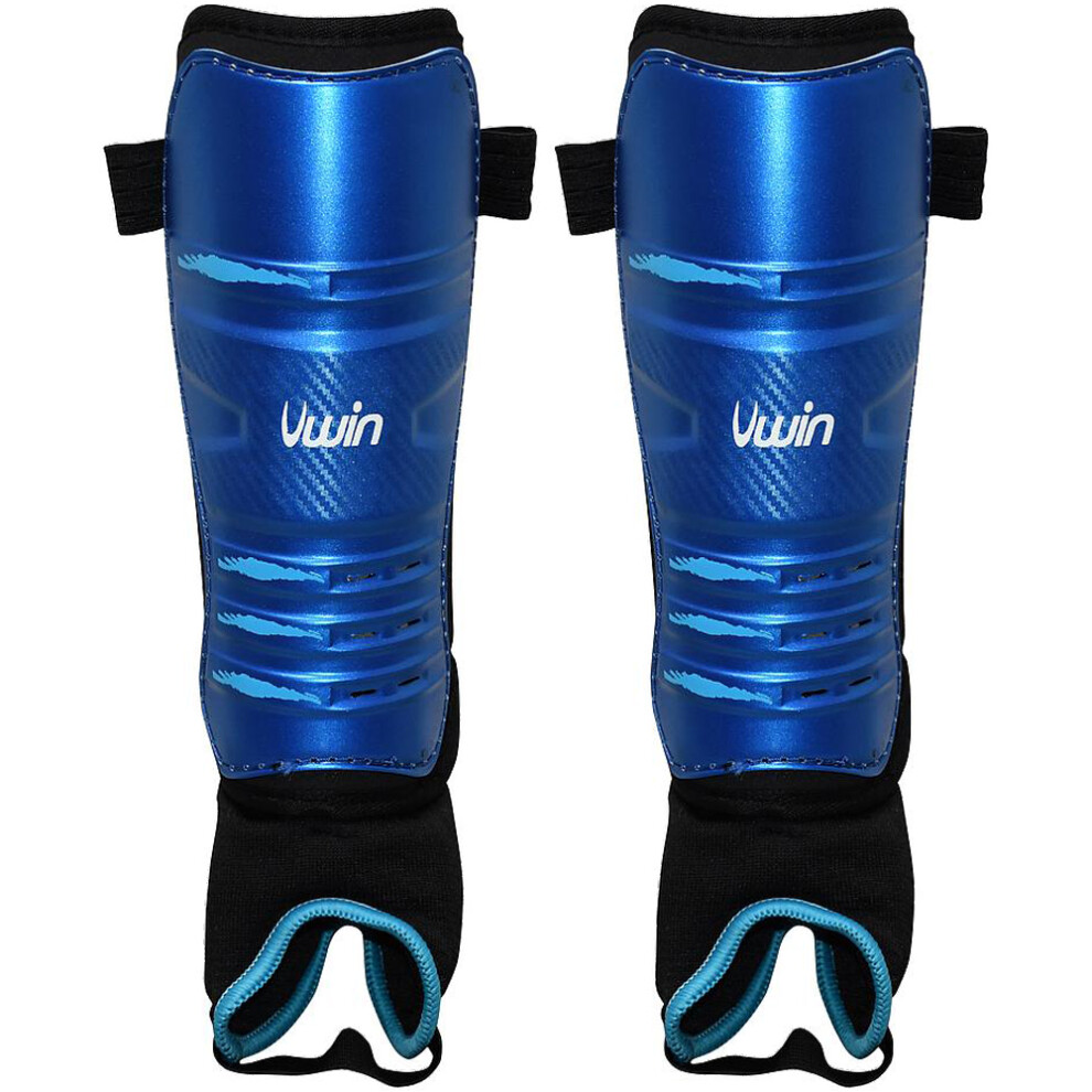 XXS Hockey Shinguards & Ankle Protectors - BLUE/BLACK - High Impact Lightweight