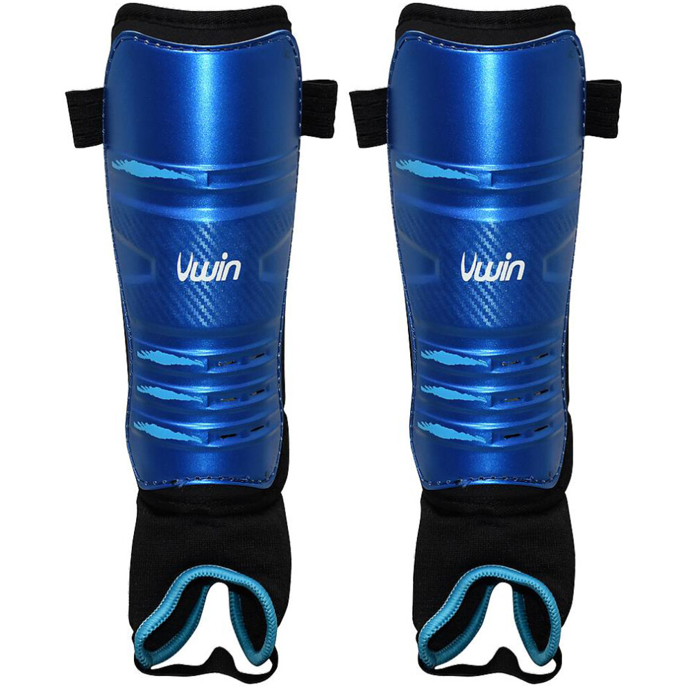 S Hockey Shinguards & Ankle Protectors - BLUE/BLACK - High Impact Lightweight-image-OPC-PDNSGY7-NEW