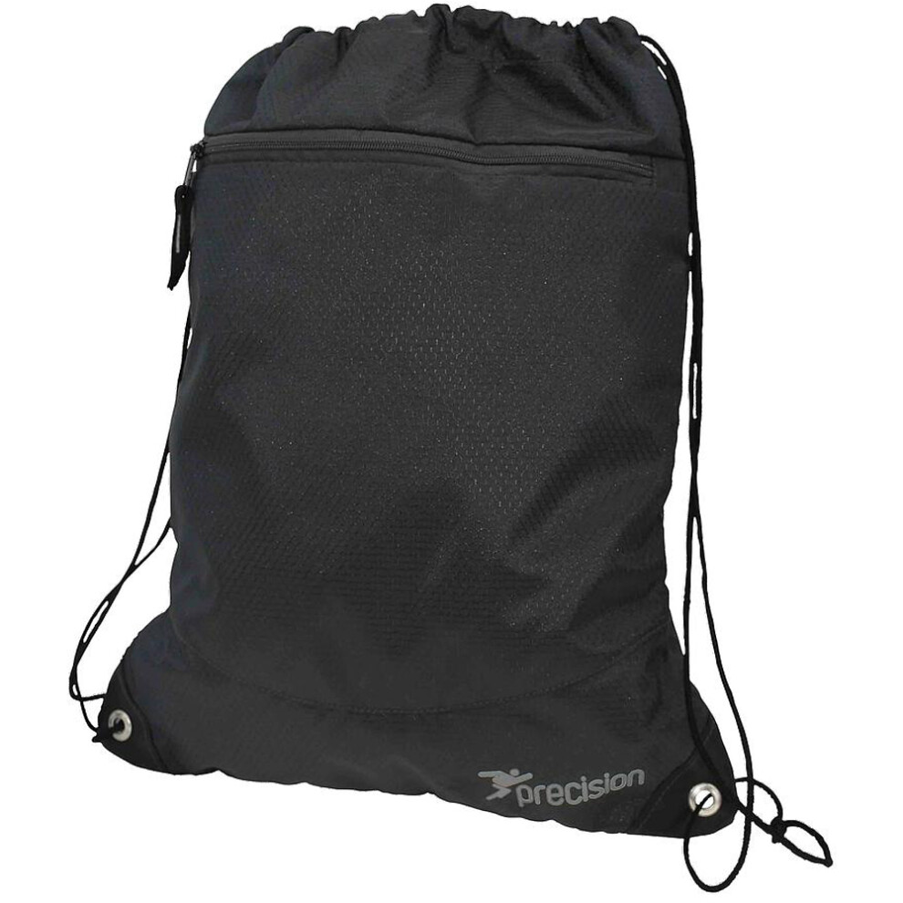 48x35cm Premium Drawstring Sports Bag - BLACK/GREY 2L Rip Stop School Gym Bag