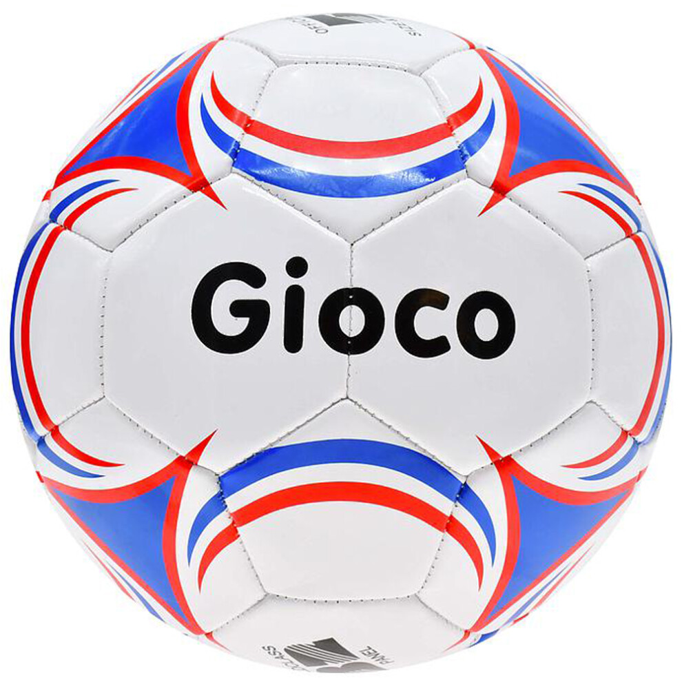 Size 5 PVC Training Football - WHITE/BLUE/RED Skill Control Practice Ball