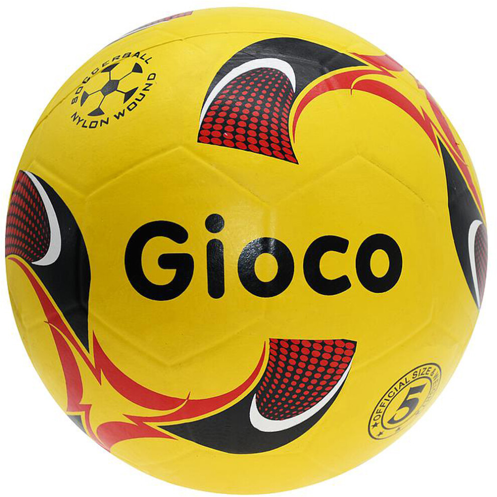 Loops Size 5 Moulded Training Football - Park & Playground Durable Play Ball Yellow
