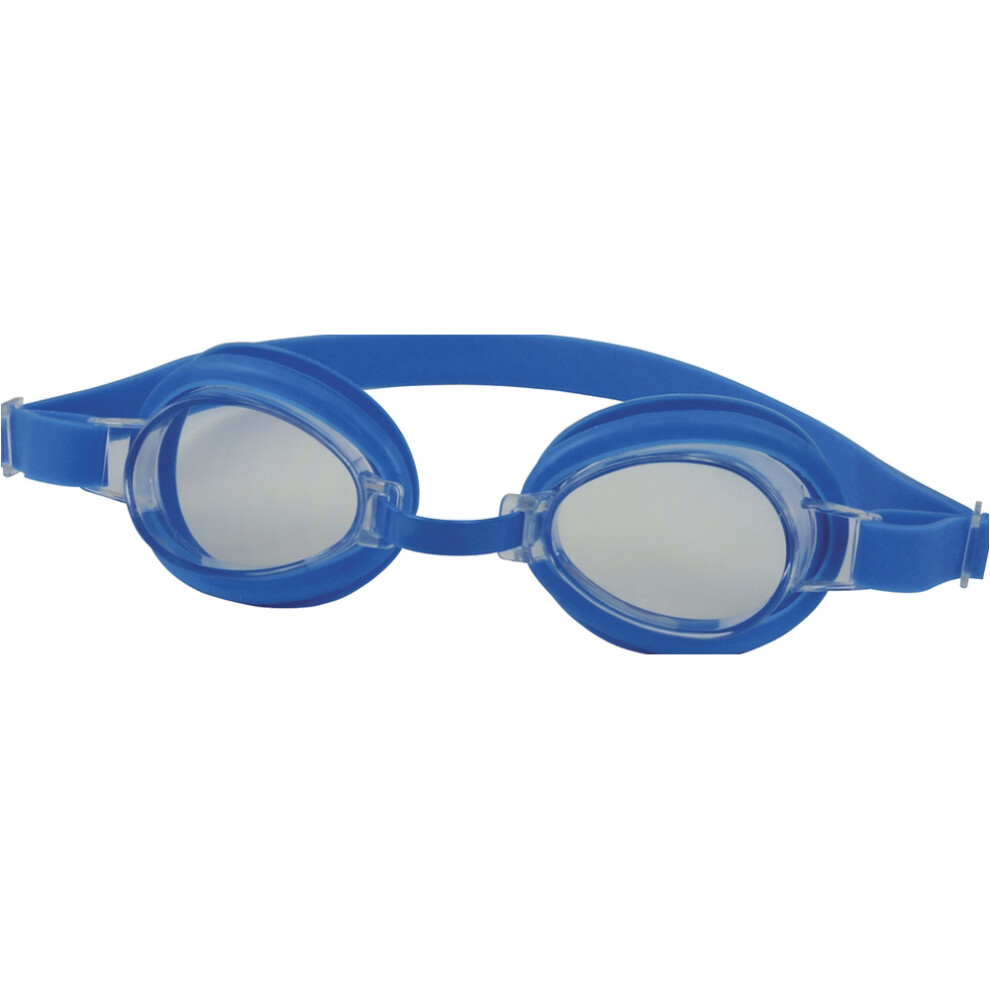 Loops Junior Blue Swimming Goggles - Adjustable Strap & Nose Bridge Pool Holiday