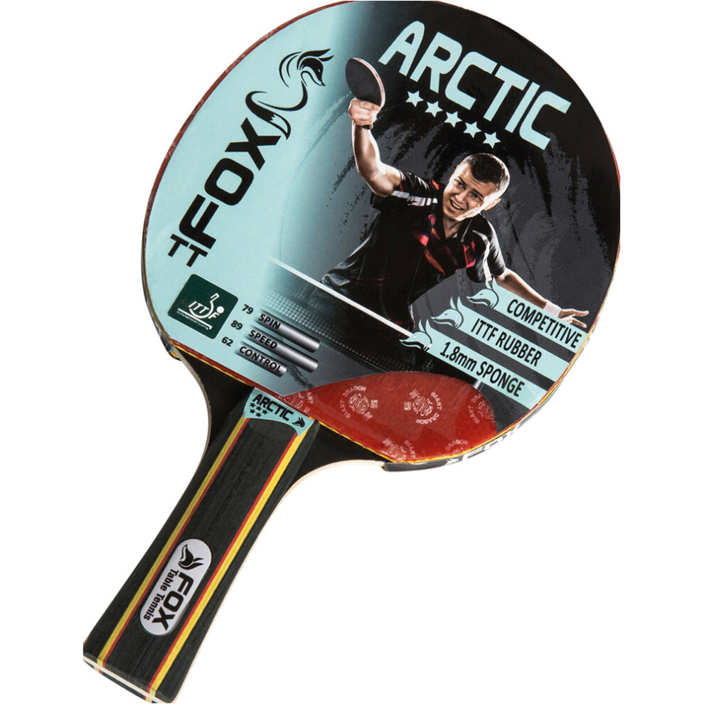 5 STAR Table Tennis Bat - 1.8mm Sponge 6mm Blade Flared Handle Racket Ping Pong