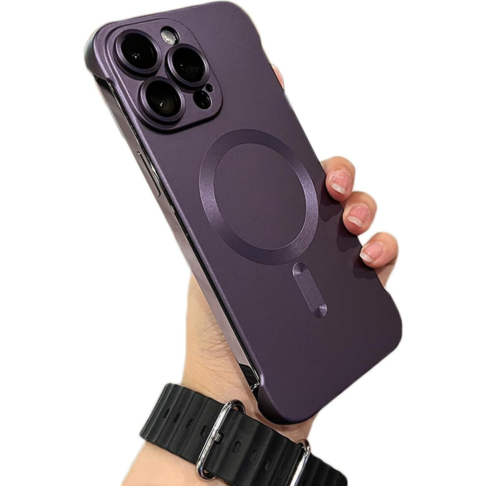 (, Iphone 15 Pro Max) Magsafe Frameless Matte Ultra-Thin Lightweight Bumper Phone Case For Iphone15 Pro Max/Iphone15 Pro Purple 9430790402837