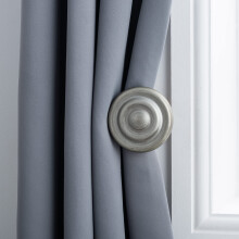 (Antique Silver, Holdbacks) A.Unique Home Ribbed Wooden Curtain Pole with Rings and Fittings, In a Variety of Colours and Sizes (35mm)