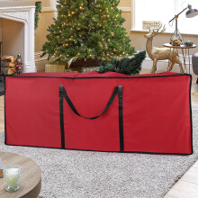 9ft Christmas Tree Storage Bag - Jumbo Waterproof & Dustproof, PVC-Coated 600D, 50x63x147 cm, Red