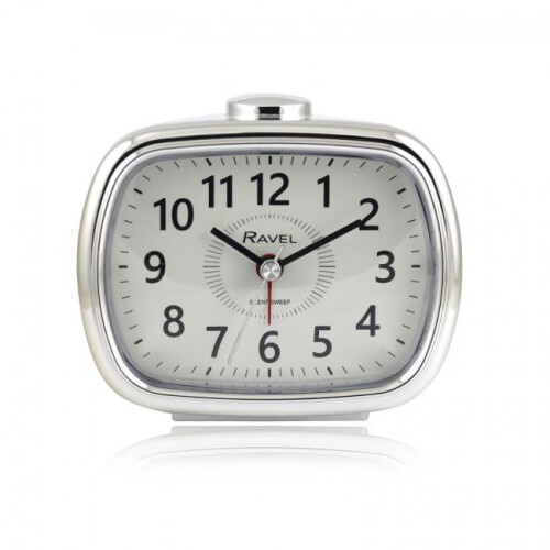 Ravel Ravel Mid sized Bedside Quartz Alarm Clock - White / Silver RC042.4C 1