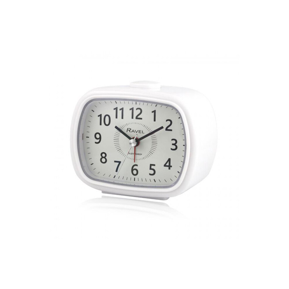 Ravel Mid sized Bedside Quartz Alarm Clock - White RC042.4