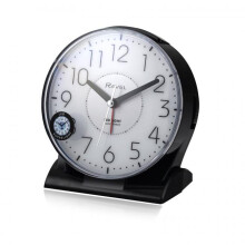 Ravel Large Contemporary Bedside / Mantel Quartz Alarm Clock - Black RC036.3