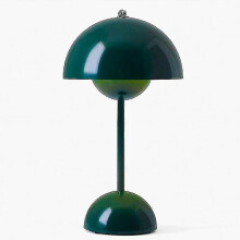 (Green) Nordic Rechargeable Flower Table Lamp Bedside Desk Lamp Mushroom Bedroom Table Decoration Night Table Lamp Night Lights