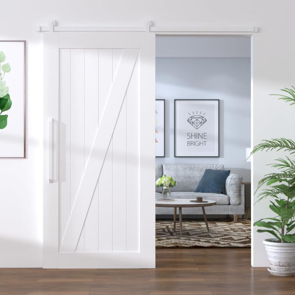 vidaXL Sliding Door Hardware Kit 183 cm Steel White Sliding Barn Door Track