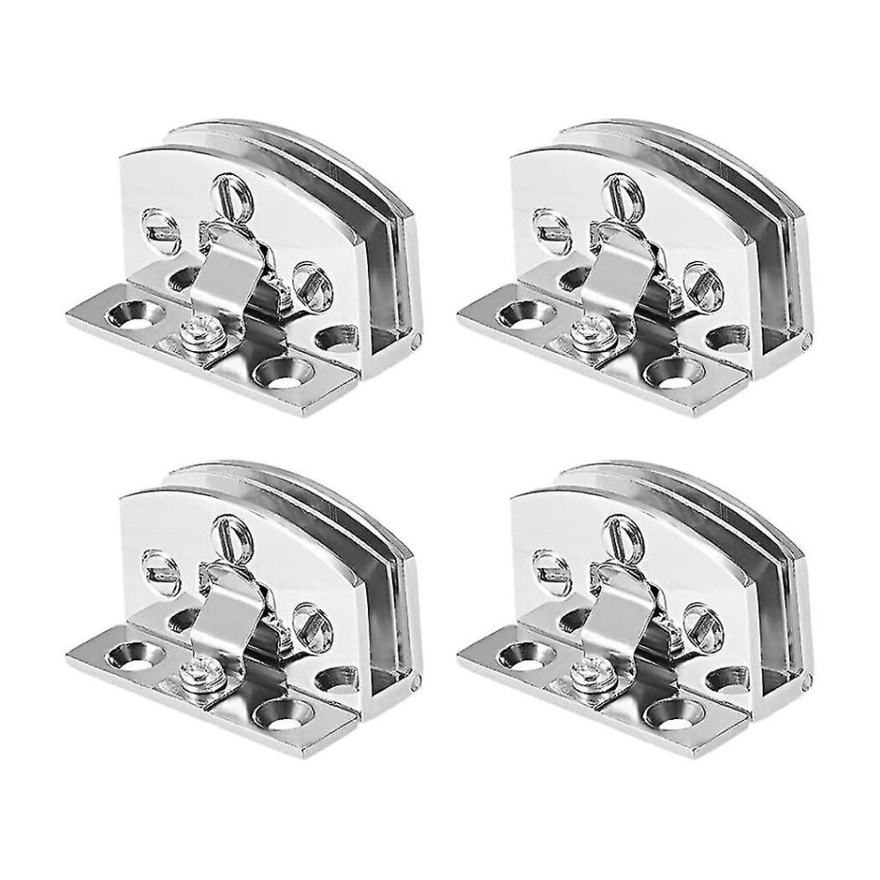 4Pcs Glass Door Hinge Cupboard Showcase Cabinet Door Hinge Glass Clamp,For 5-7Mm Glass Thickness 9033322331577