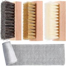 3 Pcs Sneaker Shoe Cleaner Brush Set Include Boar Cleaning Brush And Plastic Bristles Shoe Clean Brush With Microfiber Cloth-sswyv