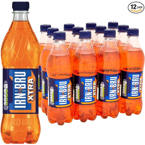 IRN-BRU XTRA Fizzy Drinks Multipack Bottles Zero No Sugar & Low Calorie ...