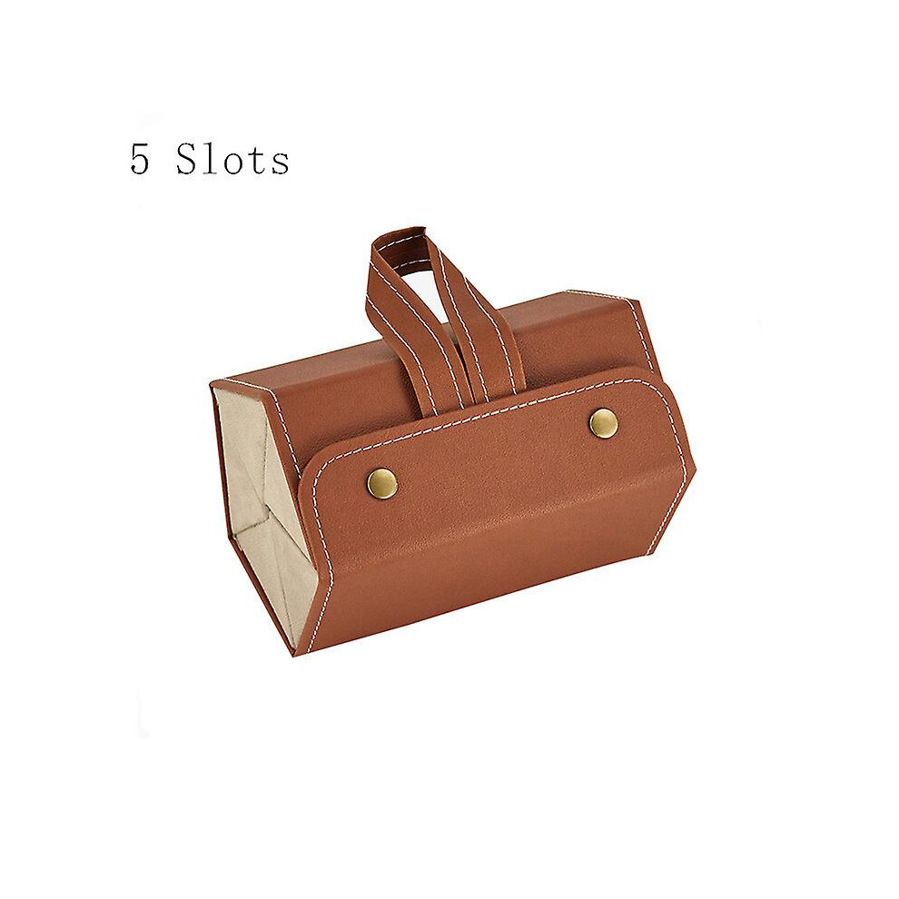 Brown (, 5 Slots) Multiple Slots Sunglasses Travel Organizer Case Foldable Eyeglasses Storage Box