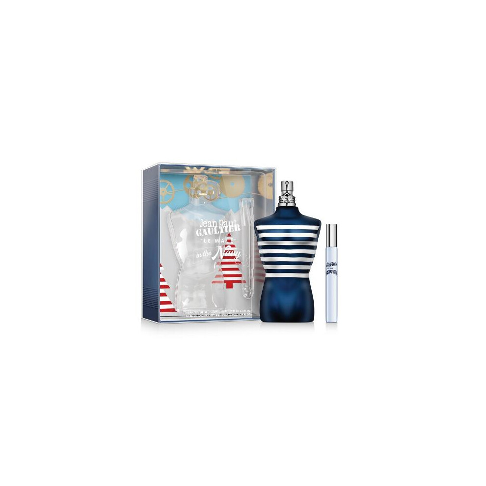 Jean Paul Gaultier Le Male In The Navy 2 Pcs Set: 6.8 Eau De Toilette Spray + 0.34 Oz Eau De Toilette Spray