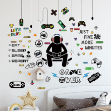 Game Wall Stickers Gaming Controller Joystick Playroom Wall Decals For Bedroom Living Room Decor Removable Art Mural For Boys Kids Men1