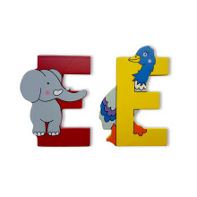 WOODEN JUNGLE ANIMAL PERSONALISED BEDROOM WALL DOOR NAME - W