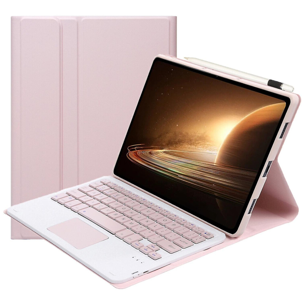(Pink) Op13-A For Oppo Pad 2 Tablet Case With Detachable Bluetooth Keyboard Touchpad Leather Stand Cover Pink 9033322366678